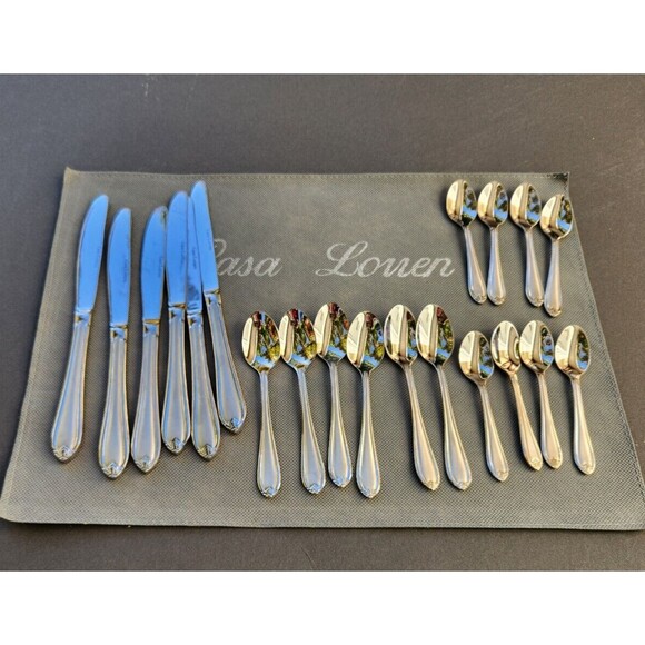 Casa Lorren Flatware Table Knife Knives Spoons Dessert Spoon 18/10 Stainless - Picture 1 of 14